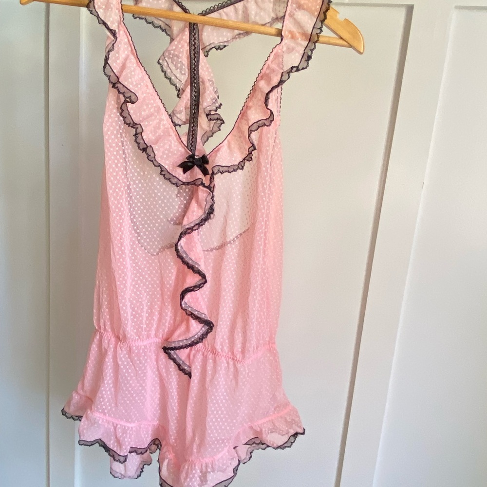 Betsey Johnson Intimates Sheer Babydoll Romper